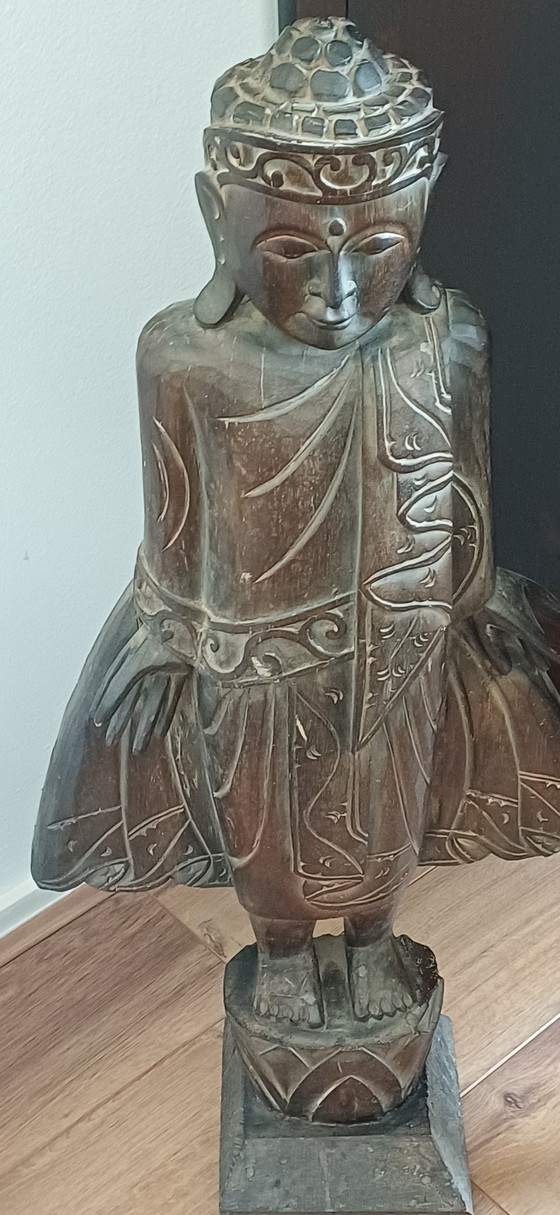 Image 1 of 2 statue di legno.