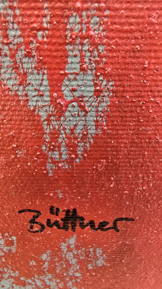 Original Signed Abstract Expressionist Canvas Painting - Büttner – Paintings & Drawings, Wood (photo 10 of 11)