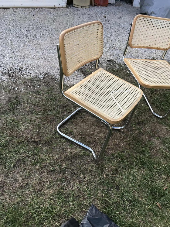Vintage Chrome Cantilever Chair with Cane, 1970s – Side chairs, polished steel, Bauhaus (photo 5 of 7)