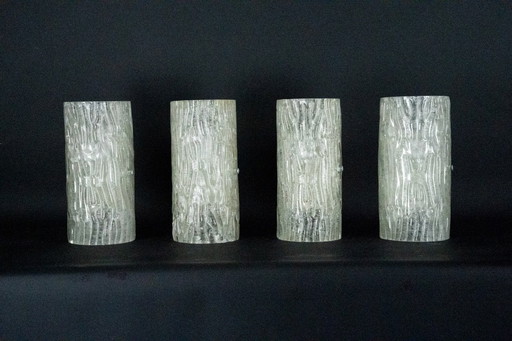 60s Toni Zuccheri Venini Murano glass sconces, horizontal or vertical. Set of 4