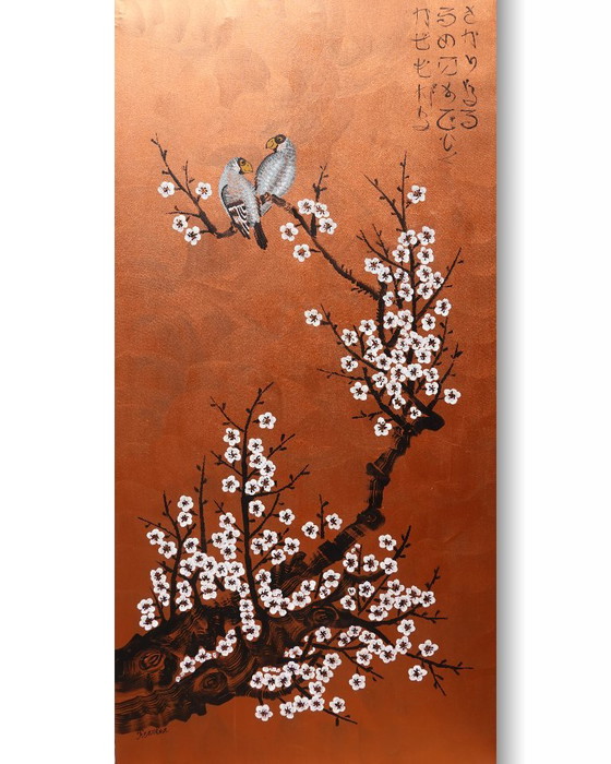 Love Birds J533 - Original large painting – Paintings & Drawings, Canvas (photo 7 of 13)