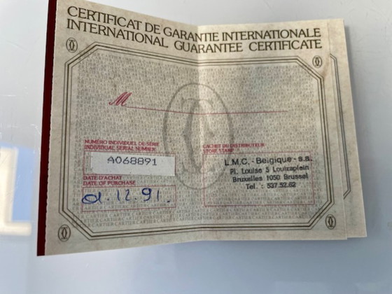 Image 1 of Penna a sfera Cartier Must Santos – Nuova, in platino, completa