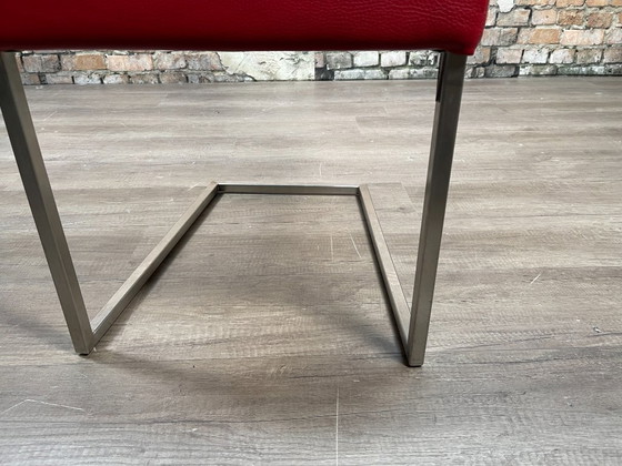 Bert Plantagie Misty - Cuir | Dutch Design, Chaises de salle à manger, Métal, Rouge, Modern (photo 13 sur 15)