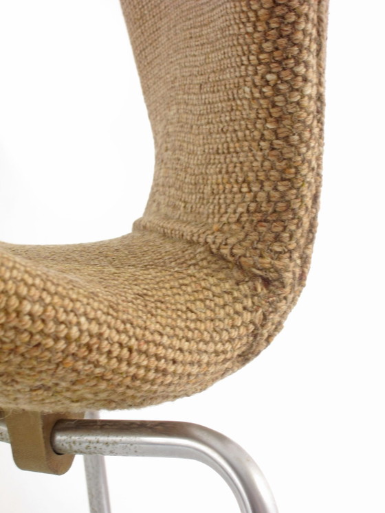 4 Early Fritz Hansen Series 7 chairs Arne Jacobsen 1950s/60s – Side chairs, Wool, Metal, Mid Century Modern (photo 9 of 11)