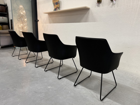 Image 1 of 4 Sedie da pranzo Leolux Mara in pelle nera