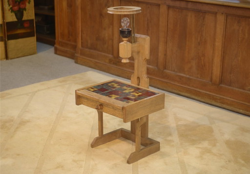 Mesita de noche de roble de Guillermo y Chambron para Your Home, década de 1950.