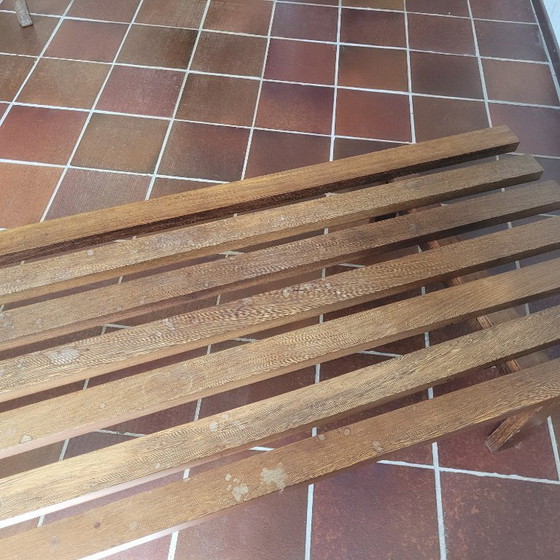 Image 1 of 1960s Wenge Design Set | Slatted Sofa and Coffee Table
