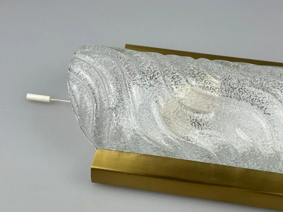 Image 1 of 60s 70s wall lamp Fischer Leuchten Germany Wall Sconce Ice Glass Design