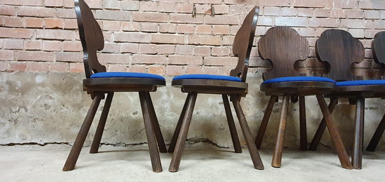 Image 1 of 6 brutalistische Manoir-Stühle mit großem Fuß