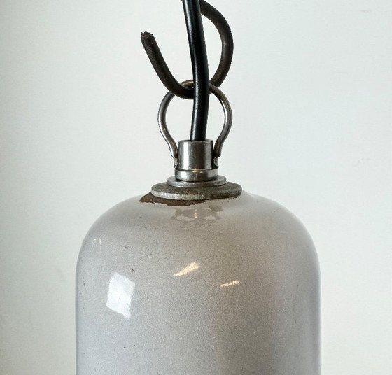 Image 1 of Suspension industrielle en émail gris, années 1960