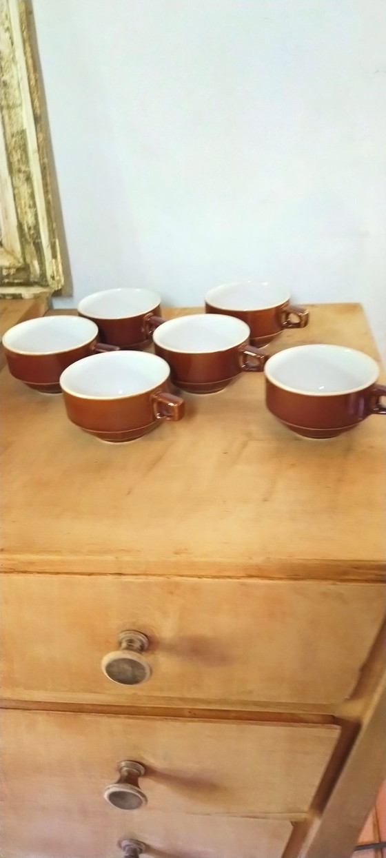 Image 1 of Set van zes bistrokopjes in Apilco-stijl