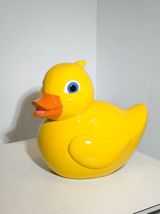 Escultura decorativa de pato XL – Poliéster y fibra de vidrio amarillos – Exterior/Interior – 65 cm – beeldhouwkunst, Glass
