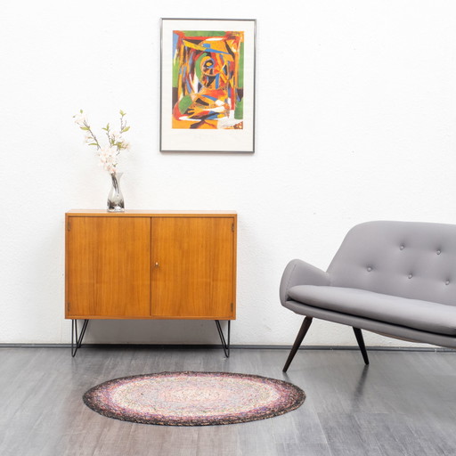 Commode des années 60 en noyer, restaurée, 88cm
