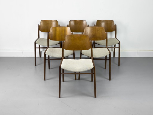 Chaises de salle à manger en teck par Hartmut Lohmeyer pour Wilkhahn, 1960s, Set of 6