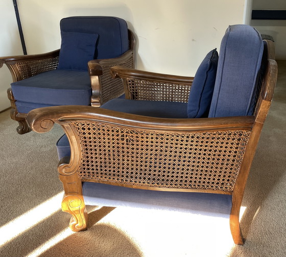 Image 1 of Twee jaren-20 stoelen. Mahoniehout met webbing