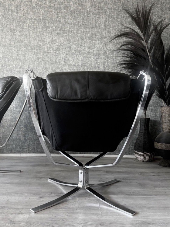 Image 1 of Vintage Falcon loungestoel – Sigurd Resell – Chroom