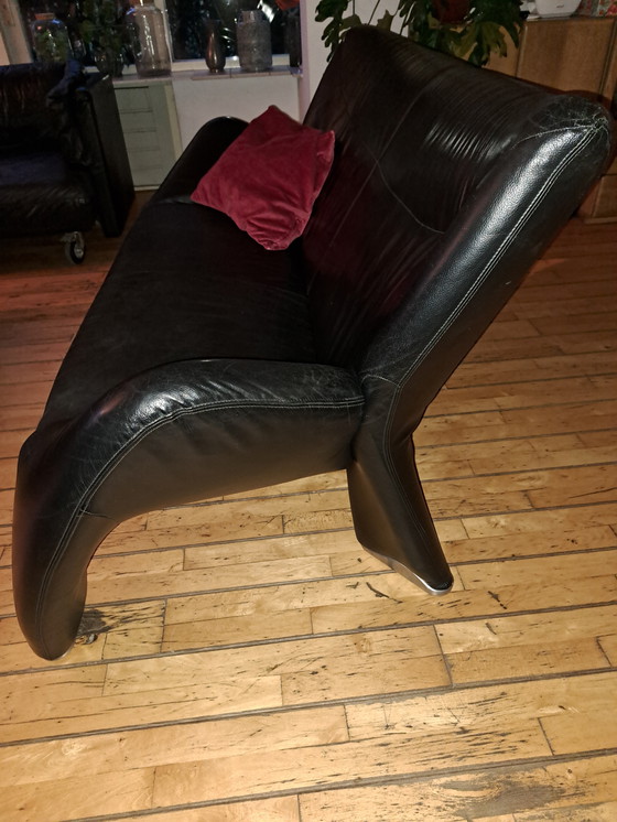 Image 1 of Leolux Echnaton 2,5-Sitzer in schwarzem Leder