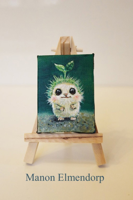 Unique Hand-painted Fantasy Painting "Leafling"