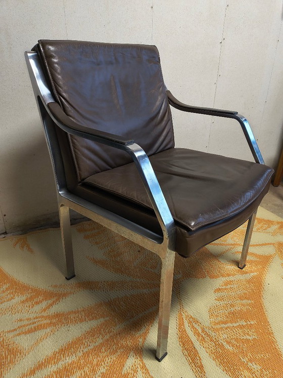 Walter Knoll 1970s chair design Rudolf B. Glatzel – Dining chairs, Leather (photo 6 of 6)