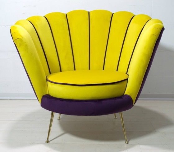 Image 1 of Sillón de terciopelo italiano moderno de mediados de siglo Radice & Minotti, años 50