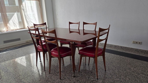 Ensemble de salle à manger vintage complet du milieu du siècle avec buffet, table et 8 chaises