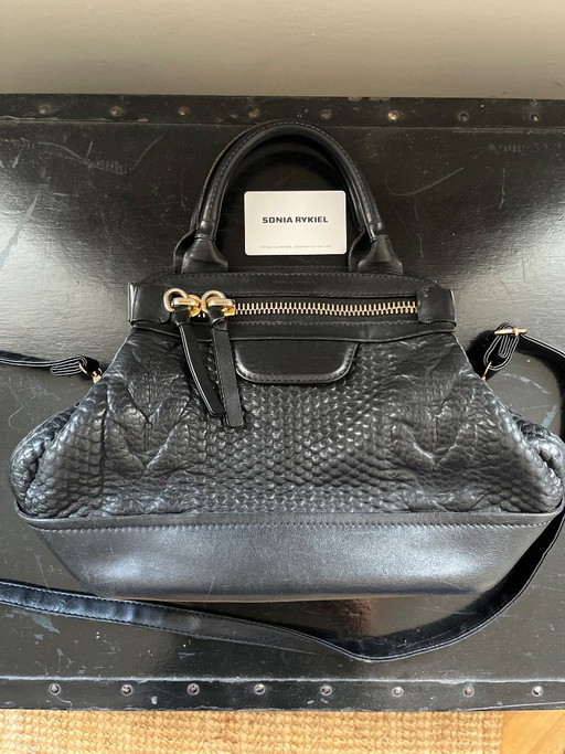 Sonia Rykiel handtas, zwart leer