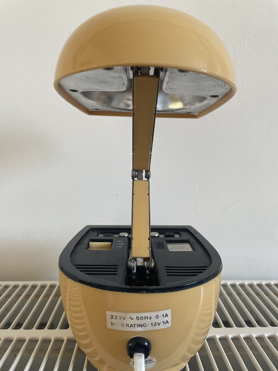 Image 1 of Timco Tischlampe mit LED-Wecker 1970er Space Age retro Hong Kong. Teleskopische Kapsel. selten.