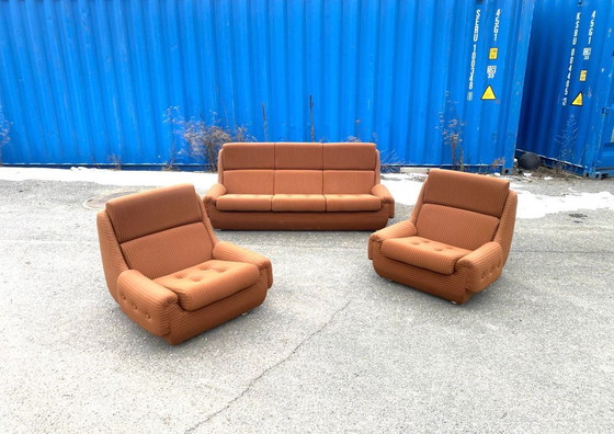 Image 1 of Canapé et fauteuils de style Mid-Century par Jitona, design tchèque des années 1970