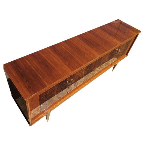 Image 1 of French MID-CENTURY MODERN Sideboard-Luxurious Macassar 60s Buffet-60s