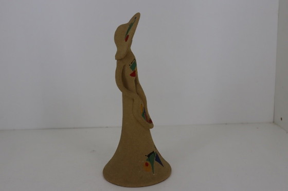 Vintage Keramiek Beeld Dame Met Hoed – Miró Stijl (29 cm) – Beeldhouwkunst, Ceramic (photo 4 of 6)
