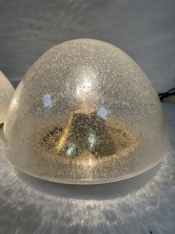 Image 1 of Uniek; set van 2 bubble glas lampen Duitse firma Hoffmeister  jaren 70