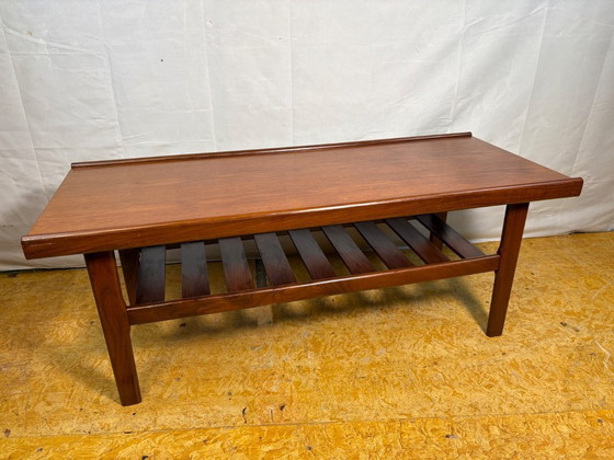 Image 1 of Mid-century retro vintage teak coffee table by myer (1960s) – stylish & functional.    A beautifully designed mid-century teak c