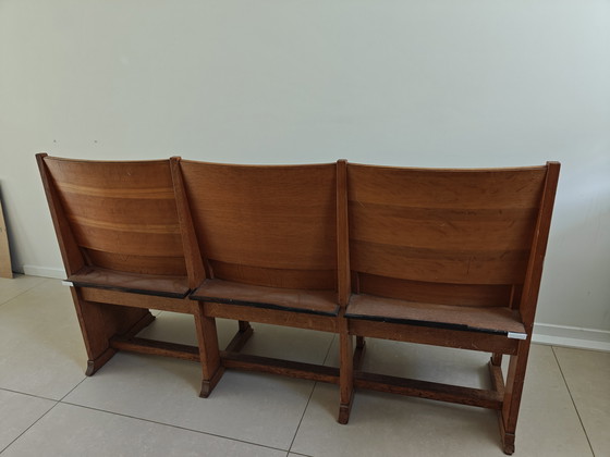 Image 1 of Vintage theaterbankje 'Amsterdamse school' 