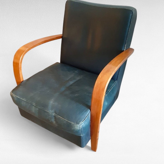 Image 1 of Italiaans Design Baxter Fauteuil, Petrol Groen Leer