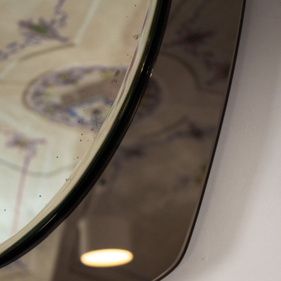 Image 1 of 1 miroir mural biseauté de style moderne du milieu du siècle, Italie, années 1970