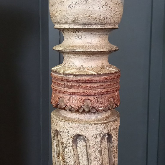 French vintage pedestal in a classic style, Column, Wood, Beige, Klassiek (photo 3 of 14)