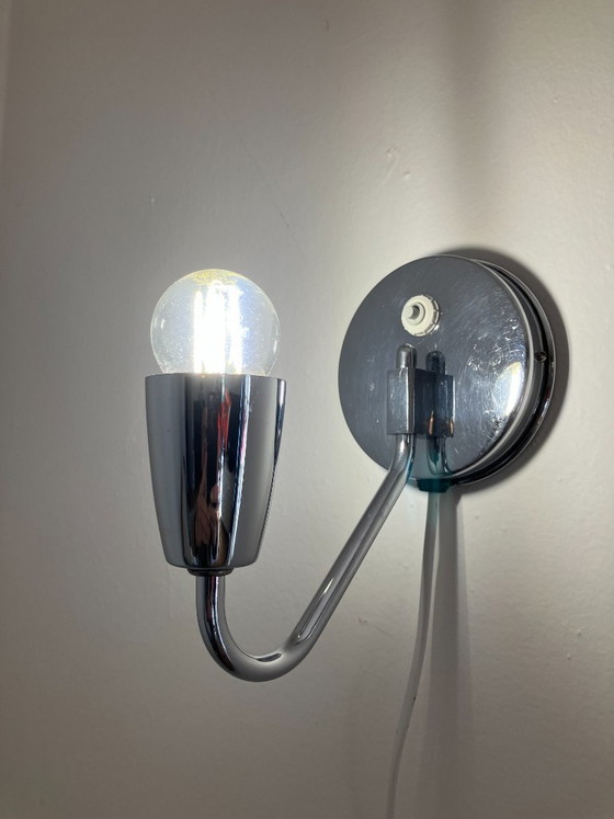 Functionalist Wall Lamp by Zukov, Czechoslovakia, 1940s – Wall lights, Chrome (photo 6 of 9)