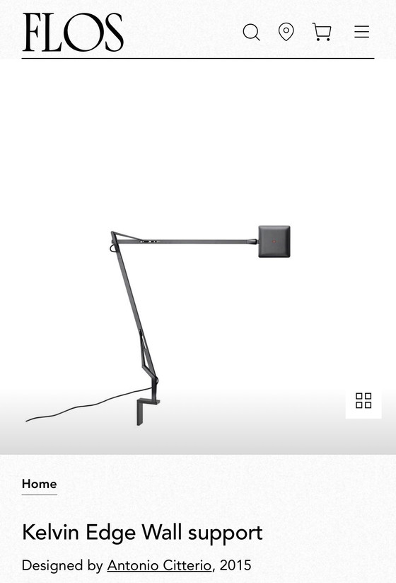 Image 1 of 2 x Flos Kevin Edge Titanium LED de montaje en pared y escritorio