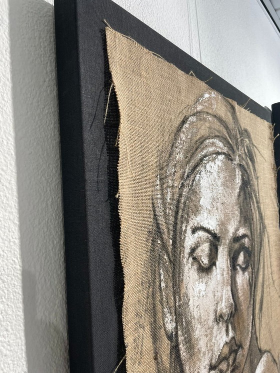Image 1 of René Rikkelman - painting on jute on linen