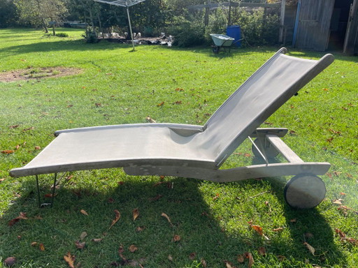 Gloster lounger teak wood stainless steel