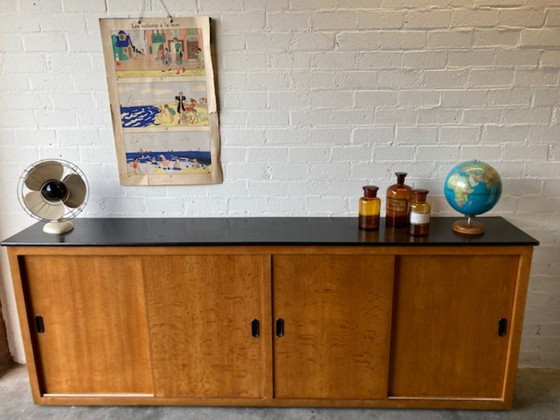 Image 1 of Vintage school cupboard sliding door cupboard dresser XL