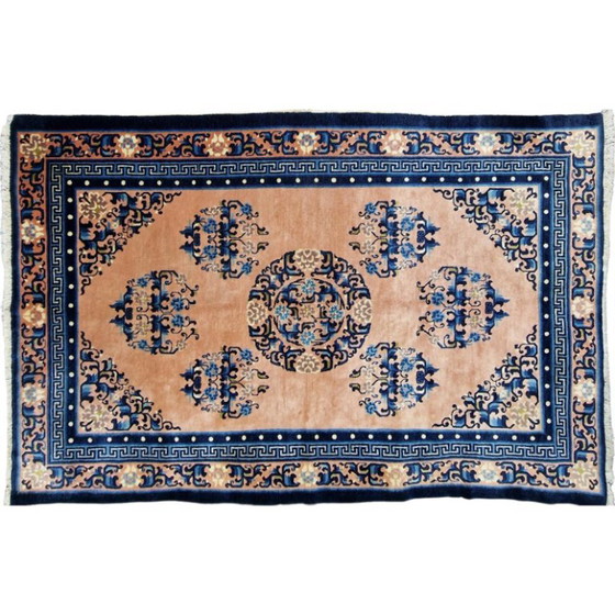 Alfombra china antigua azul – Lana anudada a mano – Diseño tradicional – 190 x 134 cm – Wool (photo 3 of 5)