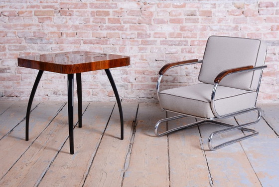 Restored Bauhaus Double Suspension Chair, Halabala, UP Zavody, Oak, Czech, 1930s – UP Závody, Armchairs (photo 15 of 16)