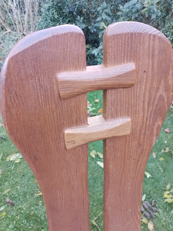 Image 1 of 4 brutalistische Stühle aus Eiche