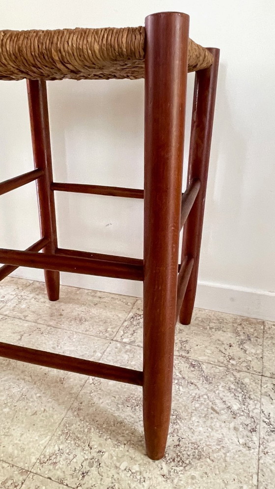 Image 1 of Vintage Geometric Straw Stool