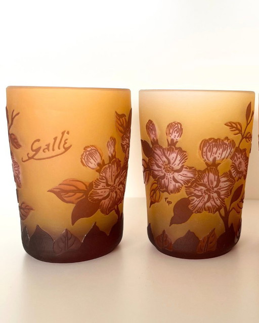 Set di 2 bicchieri in stile Gallé – Design floreale Art Nouveau