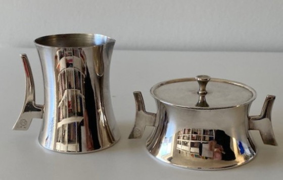 Image 1 of Douwe Egberts modernes Milchkännchen, Zuckerdose Zilverstad