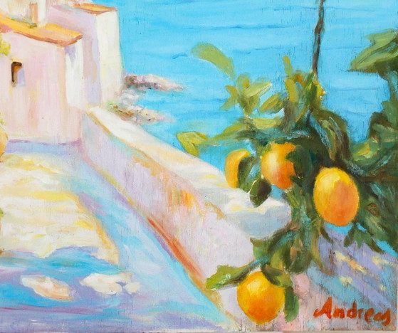 Quadro a Olio di una Vista sul Mare. – Dipinti e disegni, Wood (photo 2 of 10)