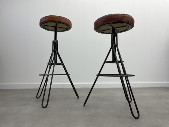 Image 1 of Set of 2 adjustable industrial stools