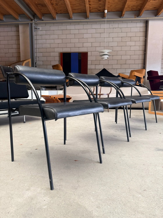 Lot de 4 chaises Bieffeplast Vienna, Rodney Kinsman (prix du lot), Chaises de salle à manger, Métal, Skaï (photo 5 sur 15)